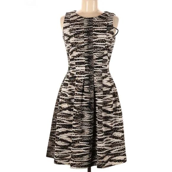 Calvin Klein Fit and Flare A-line Cheetah Print Dress - Picture 1 of 6